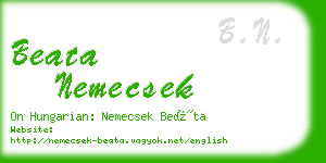 beata nemecsek business card